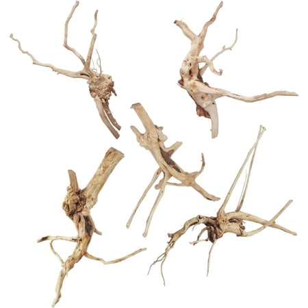Aquarium Driftwood Reptile Branches Spiderwood Driftwood for Aquarium 7-8" 5 count Terrarium Ornament Trunk Fish Log Habitat Decoration Tree Stump Decor Sizes