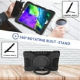 thumbnail image 3 of ELEHOLD Rugged Case for iPad 9th/8th/7th Generation 10.2"(2021/2020/2019),Three-Layer Protection PC+Silicone Case with Folding Handle Grip 360° Rotatable Kickstand Shoulder Strap Shockproof Case,F, 3 of 8