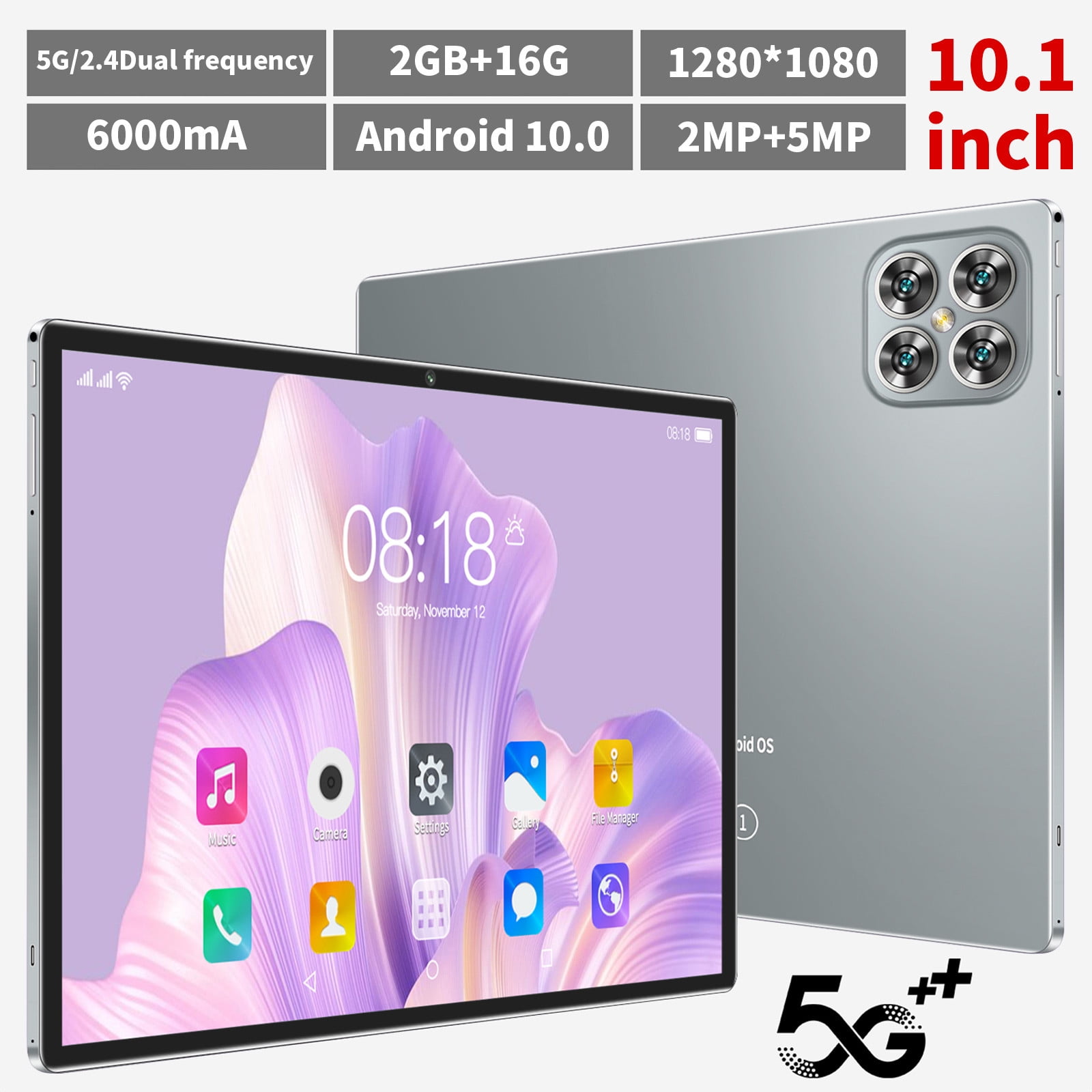 Tablets on Sale Clearance, New 2+16G All Netcom 10.1inch Android Tablet Computer 10 Core IPS HD Ultra-thin Screen WiFi Bluetooth Voice Call Game Office Learn Tablet SIM Communication,Gray