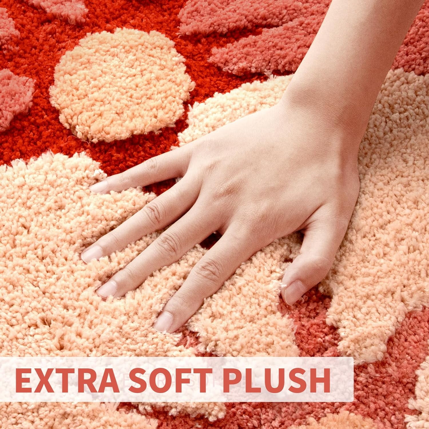 Bath Mat, Cute Flower Bathroom Rugs with Soft Thickened Microfiber, Absorbent Quick Dry Non Slip Bathtub Floor Mat, Machine Washable Plush Shaggy Decor Mat for Shower Doorway 18x28 Inch