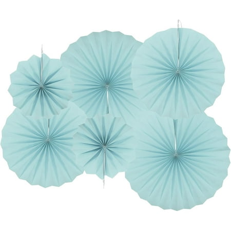 

Hanging Paper Fans Party Set 12Pcs Round Pattern Hanging Paper Fans Decoration For Home Shop Wall Birthday Wedding Graduation Events(Blue)