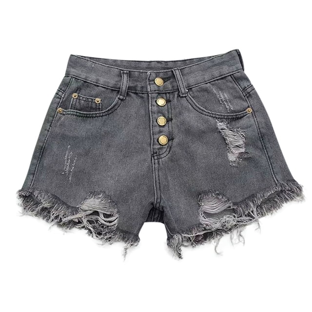 Women's Shorts Jeans - Beach Vacation Fashion Set, Distressed Design - Comfortable Denim, Versatile for Various Occasions