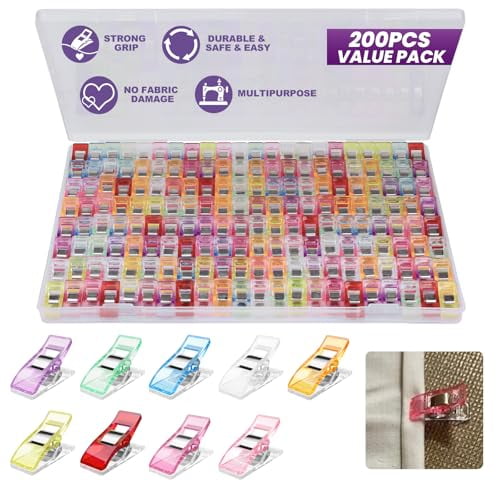 200pcs Sewing Supplies Multipurpose Quilt Clip for Fabric Multi-Colored Plastic Sewing Quilting Craft for Small-Scale Projects and Crafting Tools Accessories