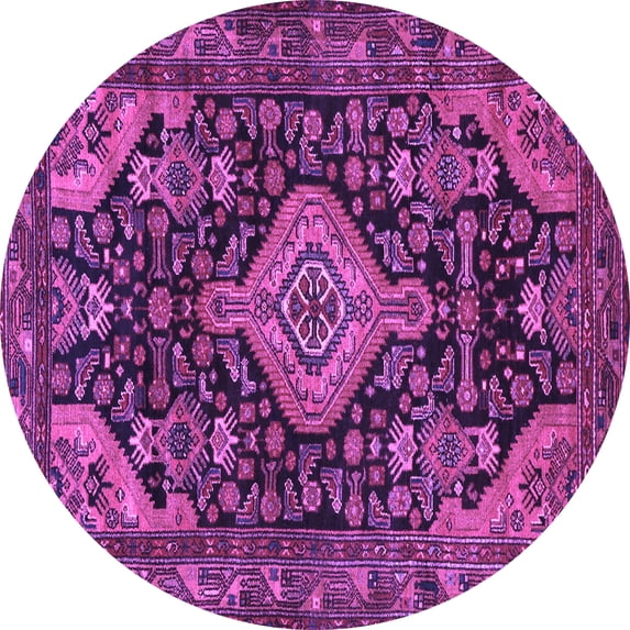 Ahgly Company Indoor Round Persian Purple Traditional Area Rugs, 3' Round