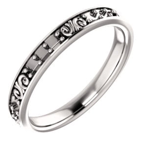 Jewels By Lux 14K Rose Gold Rope Eternity Wedding Ring Band Size 7