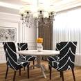 thumbnail image 2 of Chair Covers Set of 4, Stretch Soft Dining Room Chair Covers, Removable Parsons Chair Slipcovers for Kitchen, Hotel, Party, Stripe Black, 2 of 6