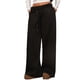 thumbnail image 1 of Women's drawstring waist straight leg wide-leg fleece-lined casual loose-fitting sports pants White XL, 1 of 4