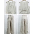 thumbnail image 7 of Amazhiyu Women's Linen Crop Pants Wide Leg Straight Pleated Front Ankle Trouser, 7 of 7