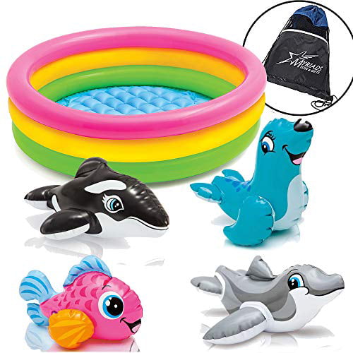 Intex Kids Paddling Pool Toys Puff 'n' Play Inflatable Bath Toys Water Fun Toys 
