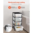 thumbnail image 5 of Plastic Storage Drawers Cart, 4 Drawers Storage Organizer with Wheels, Rolling Closet Organization and Storage Dividers, Dresser Organizer Clear Bins for Office Supplies, Craft Rooms, Classrooms, 5 of 9