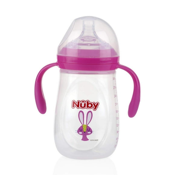 Biberón Cuello Ancho Con Asas Rosa 10 Oz multicolor