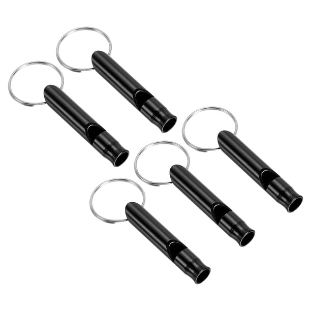 Silbato de supervivencia Uxcell, paquete de 5 silbatos de sonido fuerte para acampar y hacer senderismo, negro
