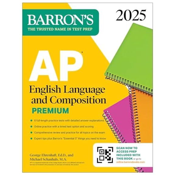 Pre-Owned AP English Language and Composition Premium, 2025: Prep Book with 8 Practice Tests   Comprehensive Review   Online Practice (Paperback) 1506291856 9781506291857
