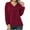 Wine, variant on Ichuanyi Womens Tops Summer Women Fashion Casual Solid V-Neck Loose Long Sleeve T-shirt Top Blouse Pullover