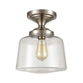 thumbnail image 3 of Modern Semi-Flush Mount Ceiling Lights Clear Closed Schoolhouse Glass Light, 3 of 7
