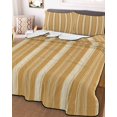 thumbnail image 3 of Quilts Queen Size, Orange Stripes Soft Comforter Bedding Set for Bed, Farmhouse Vertical Striped Vintage Lightweight Quilted Bedspread with Pillow Cover(2 Pieces) for All Season, 90x96 Inch, 3 of 9
