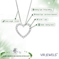 thumbnail image 3 of Vir Jewels 1 CTTW Lab Grown Diamond Heart Pendant Necklace in Sterling Silver with Chain For Women, 3 of 4