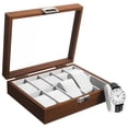 thumbnail image 1 of MOVTOTOP Watch Holder 1Pack Vintage Style Glass Top for Display and Protection from Dust, 1 of 8