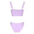 thumbnail image 5 of Sngxgn Bikini Set for Women Bathing Suit High Waisted V Neck Two Pieces Swimsuit(Purple,M), 5 of 5