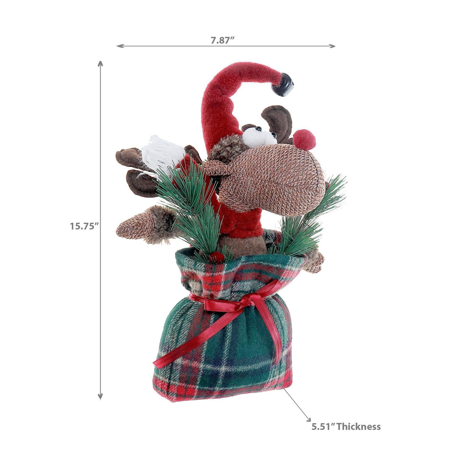 Moose Plush Sitting In Sack