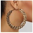 thumbnail image 2 of Pendientes geométricos Pendientes colgantes redondos grandes Boda Fiesta de graduación Festival Joyas para mujeres y niñas (Oro JAMW Sencillez, 2 of 5