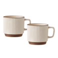 thumbnail image 2 of kowaku 2Pcs Ceramic Coffee Mug Coffee Cup with Handle Housewarming Wedding Gift Tea Mug Cappuccino Mug for Cereal Hot Tea Milk Water, 2 of 9