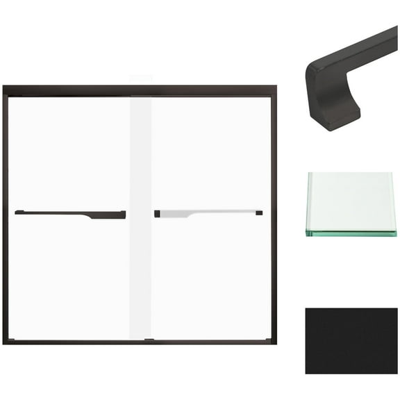 Transolid Fbpt605808f-J 58" High X 59" Wide Bypass Frameless Shower Door - Black