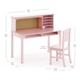 thumbnail image 6 of Guidecraft Kids Media Desk and Chair Set - Pink: Kids Desk and Chair, Girls Study Desk with Hutch and Storage Shelf, Wood Bedroom Furniture Set, 6 of 6
