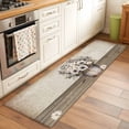 thumbnail image 2 of Runner Rug 2'x6', Vintage Flowers Washable Non-Slip Hallway Runner Rugs, Farmhouse Floral Leaves Retro Wood Board Bedside Rugs Floor Mats Carpet Runners for Kitchen Bathroom Laundry Room, 2 of 8