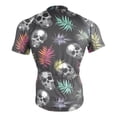 thumbnail image 4 of joogoo Skull Tropical Leaf Pattern Men's Cycling Jerseys Mountain Bike Short Sleeve Tops 2XL, 4 of 7