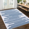 thumbnail image 2 of Yesfashion Carpets Area Rugs Washable 4'*6' Rug Modern Berber Stripe Rug Stain-Resistant Non-Slip Throw Rug Soft Foldable Accent Rugs Home Floor Decor,Blue Beige Beige Blue 4ft*6ft, 2 of 7