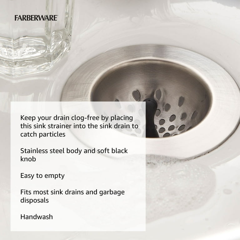 Farberware Soft Grips Stainless Steel Sink Strainer/Drain Catch 