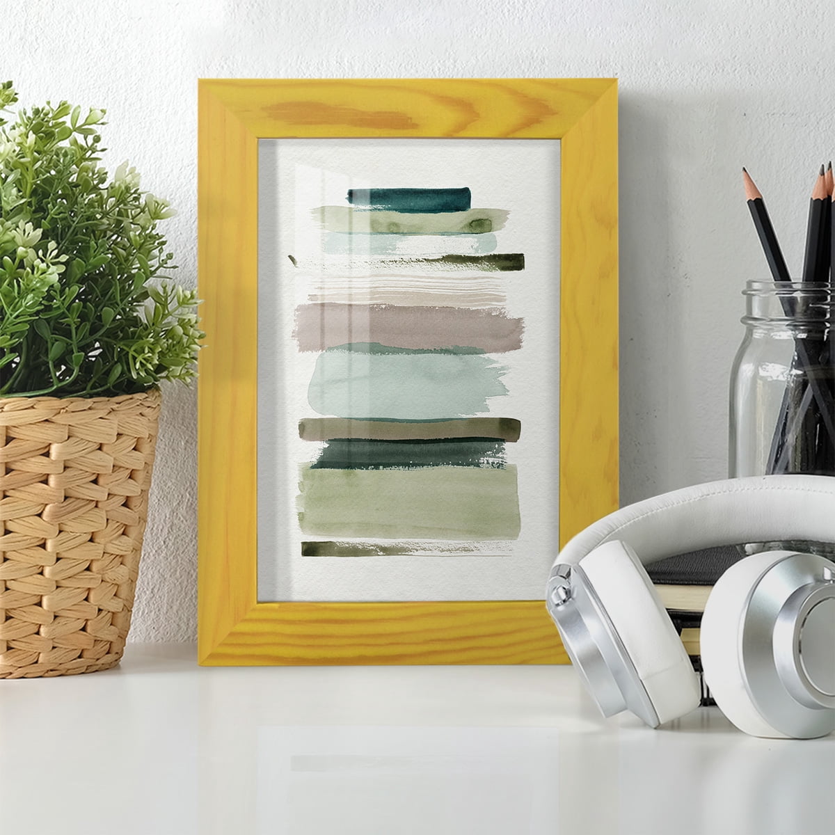Grass Stains I - Framed Print w/glass - Sunflower Yellow