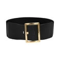 thumbnail image 4 of Women's Stretch Belt ,Stretch Buckle Waist Belt, Pants, Soft ,Wide Elastic Belt ,Chic ,Vintage Style Cinch Belt Cinch Waistband for Coat Women Black, 4 of 9
