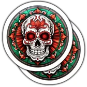 Day Of The Dead Skull Sticker, Colorful Sugar Skull Art, Vibrant Vinkindle Sticker, Stickers For Tablet, College Gift, Scrapbook Stickers, Gratitude Stickers, Quote Stickers