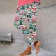 thumbnail image 1 of MKLEKYY Leggings de compresión para mujer Leggings para mujer Leggings de entrenamiento Pantalones con estampado navideño de bloques de color Leggings suaves y elásticos 209, 1 of 4