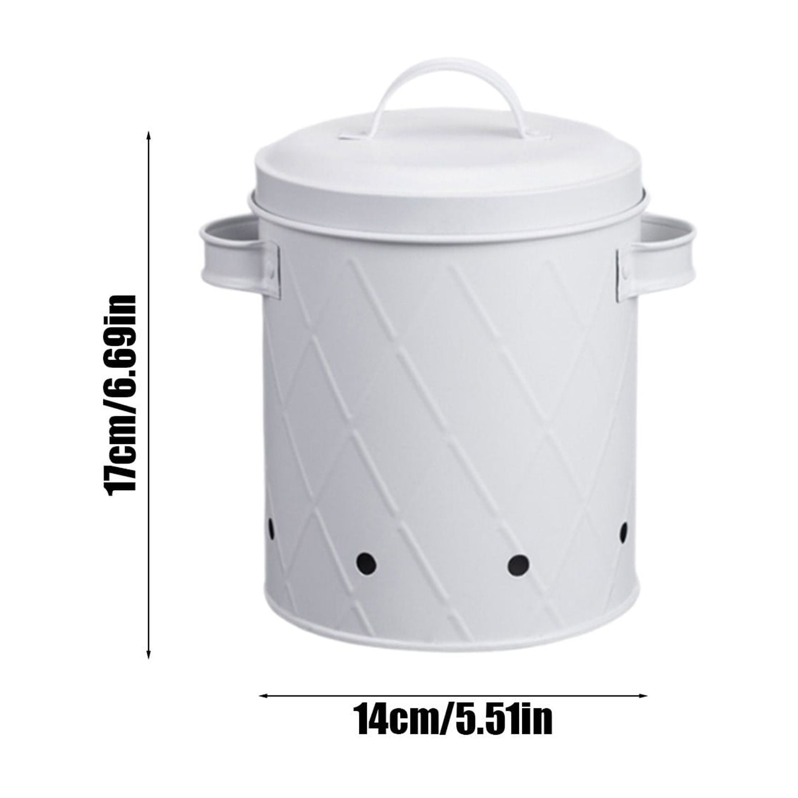 Mesh Storage Bin, Wire Basket, Kitchen Potato Onion Garlic Storage Container, Iron Metal Bucket with Lid, Ventilated Produce Keeper, 1 Count