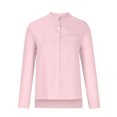 thumbnail image 4 of HAiming Womens Casual Tops Button down V-Neck Long Sleeve Shirts Solid Color Blouses Cardigan Shirts with Pocket, 4 of 8