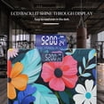 thumbnail image 3 of High Precision Body Weight Scale Smart Bathroom Scales with Large LCD Display(400lbs),Decorative for Bedroom-Various Flowers And Leaves On Black Background, 3 of 4