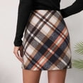 thumbnail image 6 of Lolmot Womens Plaid Flannel Skirts, Y2K Classic Fit High Rise Mini Skirt, Stretchy Pencil Skirts, Fall Winter Business Outfits, 6 of 9