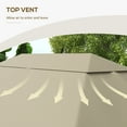thumbnail image 5 of Patio Umbrellas Outsunny 10' x 13' Gazebo Canopy Replacement, Outdoor Gazebo Cover Top Roof Replacement with Vents and Drain Holes, (TOP COVER ONLY), Khaki,Market Umbrellas, 5 of 9