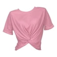 thumbnail image 4 of Endives Women's Crop Tops Short Sleeve T-Shirt Summer Causal Womens Blouse Round Neck Fashion Tee T Shirt Pink, 4 of 4