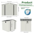 thumbnail image 2 of 8X6 FT Metal Outdoor Storage Shed, Tool Shed with Pitched Roof Waterproof with Side Window and Lockable Door for Garden Tool Storage, Everyday Sundries (White + Gray), 2 of 8