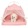 thumbnail image 2 of ZK20 Pet Dog Tent House Floral Print Enclosed Cat Tent Bed Indoor Folding Portable Comfortable Kitten Bed Kennel For Small Pets ShopWise Round, 2 of 16