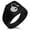 Black, variant on Stainless Steel Pirate Bombardier Icon Needle Stripe Pattern Biker Style Polished Ring
