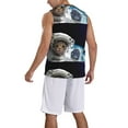 thumbnail image 2 of Sikiie Cat Astronaut Basketball Jersey Reversible Men's Mesh Athletic Sports Shirts Training Practice S-4XLX-Large, 2 of 6