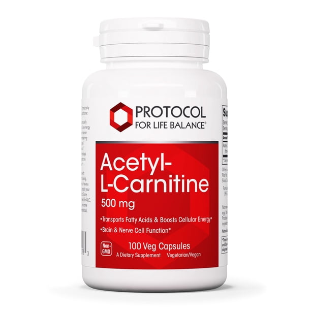 Protocolo de suplemento de acetil-L-carnitina 500 mg para Energy 100  cápsulas