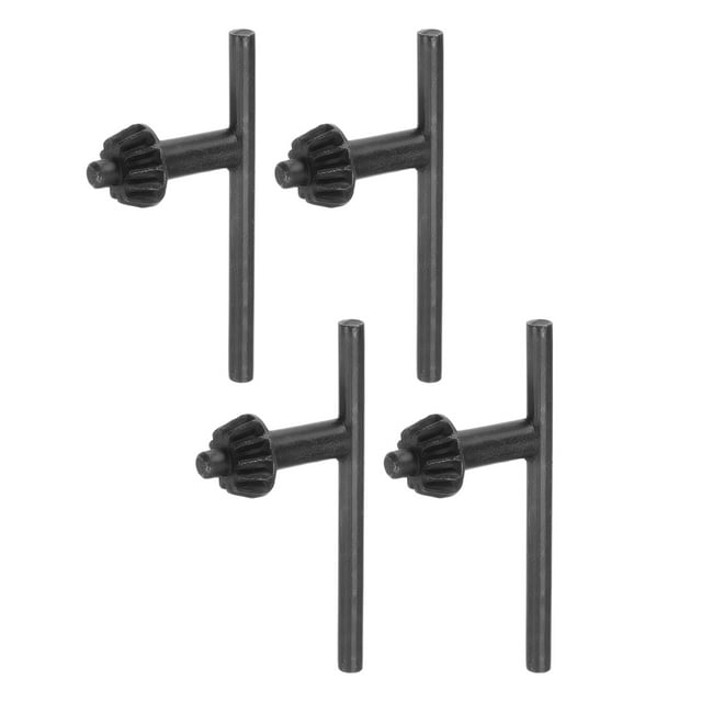 Chuck Key 6mm 12 Teeth for 1.5-13mm Drill Chuck Black 4pcs