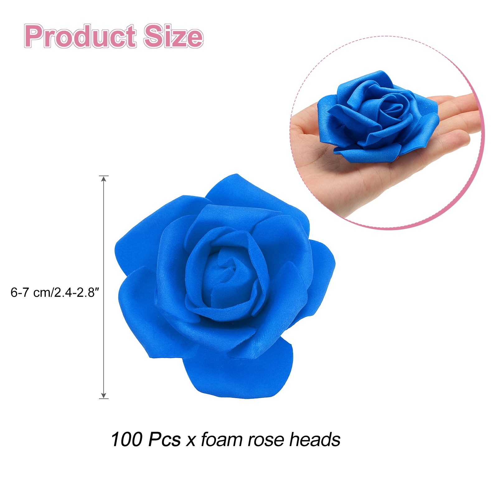 Unique Bargains Rose Heads Artificial Bulk Stemless Foam Fake Rose for DIY Craft Dark Blue