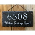 thumbnail image 7 of Beautifully Handcrafted and Customizable Slate Home Address Plaque in White on Black Slate by Sassy Squirrel Ink, 7 of 7